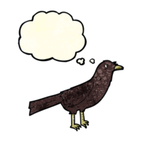 corbeau de dessin animé avec bulle de pensée png