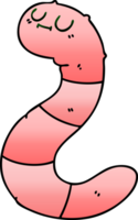 gradient shaded quirky cartoon worm png