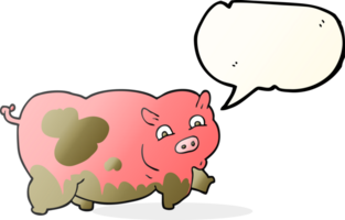desenhado discurso bolha desenho animado porco png