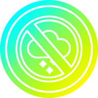 Nej kall väder cirkulär ikon med Häftigt lutning Avsluta png