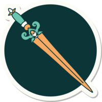 sticker of tattoo in traditional style of a dagger png