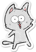 adesivo in difficoltà di un gatto divertente cartone animato png