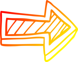 warm gradient line drawing of a cartoon directing arrow png