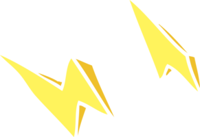 flat color illustration of lightning bolt doodles png