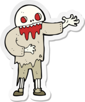 sticker van een cartoon griezelige zombie png