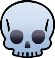 gradient shaded quirky cartoon skull png