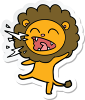 pegatina de un león rugiente de dibujos animados png