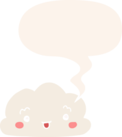 cartoon cloud with speech bubble in retro style png