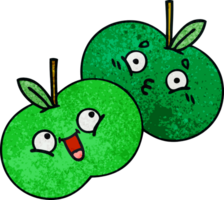 retro grunge textura dibujos animados de un manzanas png