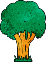 mano dibujado texturizado dibujos animados garabatear de un verano árbol png