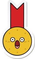 sticker of a cute cartoon gold medal png