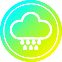 regen wolk circulaire icoon met koel helling af hebben png