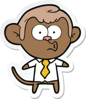 sticker of a cartoon office monkey png