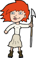 cartone animato donna con lancia png