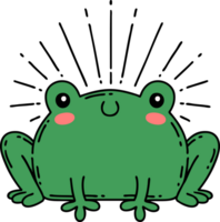 illustration of a traditional tattoo style happy frog png