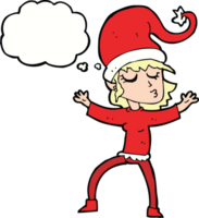 santa's helper cartoon with thought bubble png