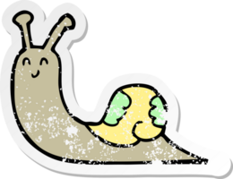 distressed sticker of a cute cartoon snail png