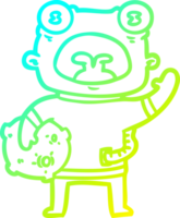 cold gradient line drawing of a cartoon weird alien communicating png