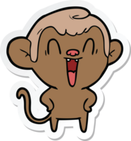 autocollant d'un singe riant de dessin animé png