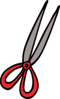 cartoon doodle open scissors png