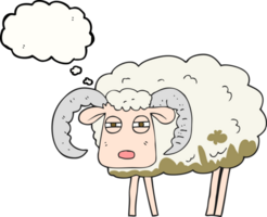 tiré pensée bulle dessin animé RAM couvert dans boue png