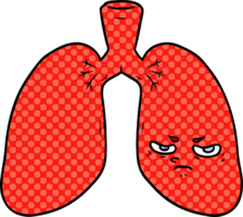 pulmones enojados de dibujos animados png