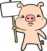 cartone animato arrabbiato maiale png