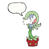 speech bubble textured cartoon carnivorous plant png