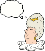 tecknad serie drottningens huvud med trodde bubbla png