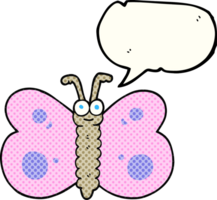 dibujado cómic libro habla burbuja dibujos animados mariposa png