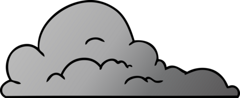 hand drawn gradient cartoon doodle of white large clouds png