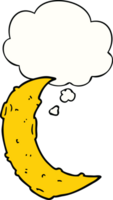 cartoon moon with thought bubble png