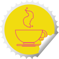 heet kop van koffie circulaire pellen sticker png