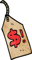 etiqueta de precio de doodle de dibujos animados png