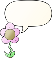 dessin animé fleur avec discours bulle dans lisse pente style png