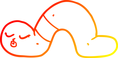 warm gradient line drawing of a cartoon worm png