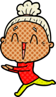 cartoon happy old lady png