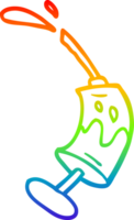 rainbow gradient line drawing of a cartoon vaccine injection png