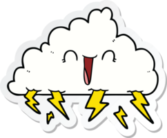 sticker of a cartoon thundercloud png