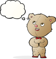 desenho animado ursinho de pelúcia com balão de pensamento png