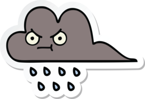 adesivo di una nuvola di pioggia di tempesta simpatico cartone animato png