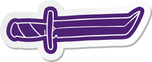 cartoon sticker of a short dagger png