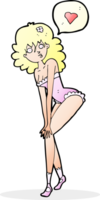 cartoon pin up girl posing png