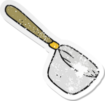 pegatina retro angustiada de una cacerola de cocina de dibujos animados png