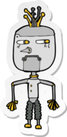 klistermärke av en tecknad robot png