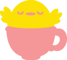 lindo pajarito sentado en una taza png