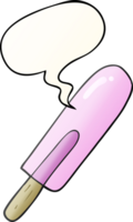 dibujos animados hielo paleta con habla burbuja en suave degradado estilo png