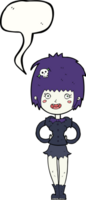 cartoon happy vampire girl with speech bubble png