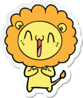 adesivo di un leone cartone animato felice png