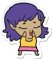 sticker of a pretty cartoon elf girl png